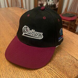Men's Idaho Falls Chukars Black/Maroon Hook and Loop Baseball Hat Cap**